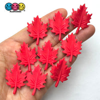 Autumn Fall Red Green Yellow Leaves Flatback Cabochons Decoden Charm 9 pcs PLAYCODE3 LLC Charm