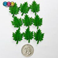 Autumn Fall Red Green Yellow Leaves Flatback Cabochons Decoden Charm 9 pcs PLAYCODE3 LLC Charm