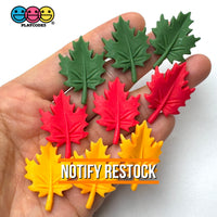 Autumn Fall Red Green Yellow Leaves Flatback Cabochons Decoden Charm 9 pcs PLAYCODE3 LLC Charm