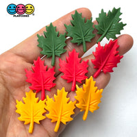 Autumn Fall Red Green Yellow Leaves Flatback Cabochons Decoden Charm 9 pcs PLAYCODE3 LLC Charm