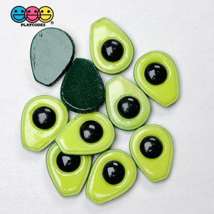 Avocado Halves Flatback Charm Fake Food Avocados With Seed Cabochons Decoden 10 Pcs