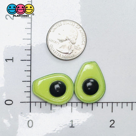 Avocado Halves Flatback Charm Fake Food Avocados With Seed Cabochons Decoden 10 Pcs