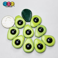 Avocado Halves Flatback Charm Fake Food Avocados With Seed Cabochons Decoden 10 Pcs