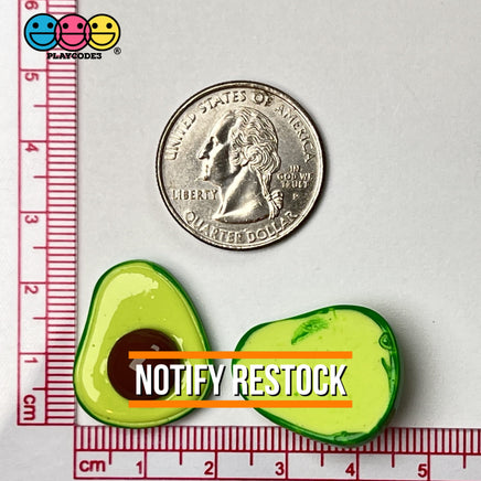 Avocado Halves Flatback Charm Fake Food Avocados With Seed Cabochons Decoden 10 Pcs