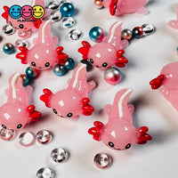Axolotl Pink Charm Kawaii Cute Cabochons Decoden Plastic Resin 10 Pcs