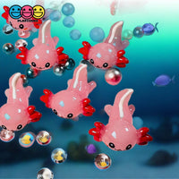 Axolotl Pink Charm Kawaii Cute Cabochons Decoden Plastic Resin 10 Pcs