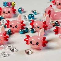 Axolotl Pink Charm Kawaii Cute Cabochons Decoden Plastic Resin 10 Pcs