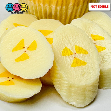 Banana Angled Slices Imitation Fake Food Life Like Bendable Plastic Resin 10 Pcs Playcode3 Llc