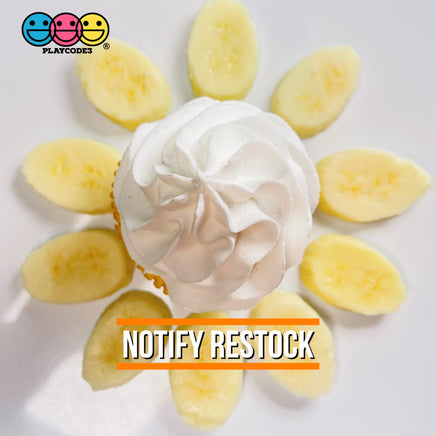Banana Angled Slices Realistic Imitation Fake Food Life Like Bendable Plastic Resin 10 Pcs Playcode3