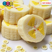 Banana Chunks Slices Bananas Real Size Realistic Fake 3D Charms Food (10 Pcs)