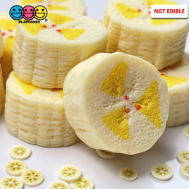 Banana Chunks Slices Bananas Real Size Realistic Fake 3D Charms Food (10 Pcs)