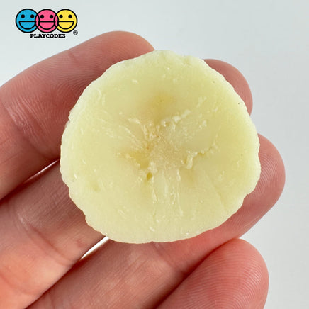 Banana Slices Realistic Imitation Fake Food Life Like Bendable Plastic Resin 10 Pcs