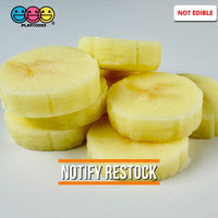 Banana Slices Realistic Imitation Fake Food Life Like Bendable Plastic Resin 10 Pcs