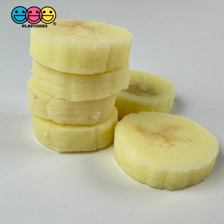 Banana Slices Realistic Imitation Fake Food Life Like Bendable Plastic Resin 10 Pcs