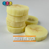 Banana Slices Realistic Imitation Fake Food Life Like Bendable Plastic Resin 10 Pcs