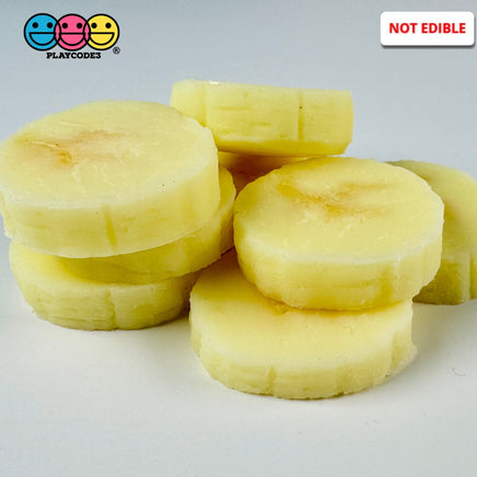 Banana Slices Realistic Imitation Fake Food Life Like Bendable Plastic Resin 10 Pcs