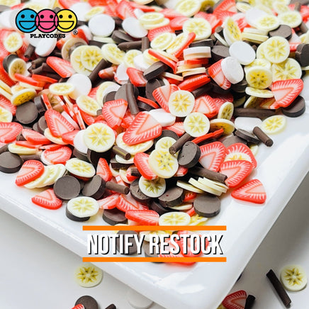 Banana Split Mix Fimo Slices Fake Clay Sprinkles Decoden Jimmies 20 Grams Sprinkle