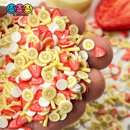 Banana Strawberry Delight Mix Fake Sprinkles Fimo Slice Bananas Decoden Jimmies Sprinkle