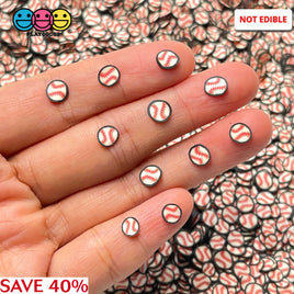 Baseball Sports Ball Theme Fimo Slices Fake Clay Sprinkles Decoden Jimmies Sprinkle