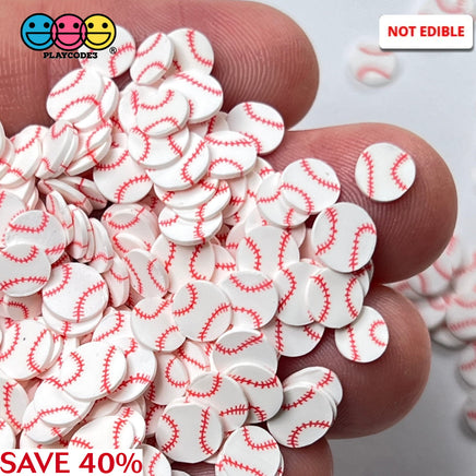 Baseball Sports Game Ball Theme Fimo Slices Fake Polymer Clay Sprinkles Decoden Jimmies Sprinkle