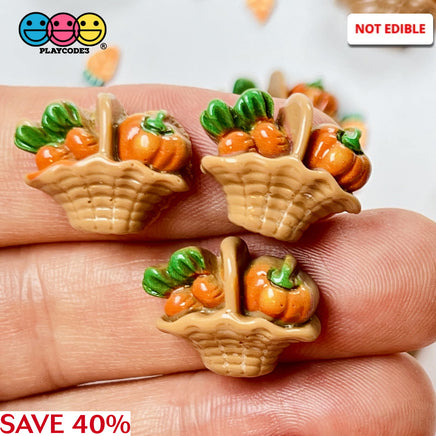 Basket Carrot And Pumpkin Mini Flatback Charms Cabochons Carrots Pumpkins Thanksgiving Decoden 10