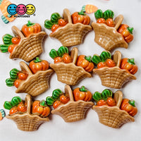 Basket Carrot And Pumpkin Mini Flatback Charms Cabochons Carrots Pumpkins Thanksgiving Decoden 10