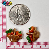 Basket Carrot And Pumpkin Mini Flatback Charms Cabochons Carrots Pumpkins Thanksgiving Decoden 10