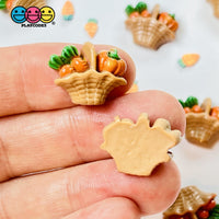 Basket Carrot And Pumpkin Mini Flatback Charms Cabochons Carrots Pumpkins Thanksgiving Decoden 10