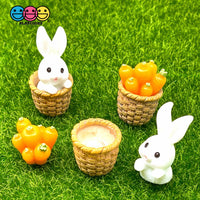 Baskets With Bunny And Bunch Of Carrots Basketweave Bunnies Charms Basket Cabochon Playcode3 Charm