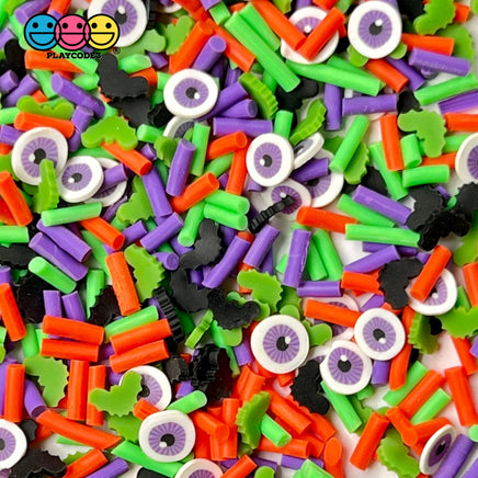 Batty Eyes Halloween Mix Fimo Fake Polymer Clay Sprinkles Bat Eyeballs Jimmies Funfetti 10 Grams