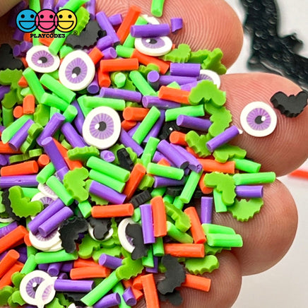 Batty Eyes Halloween Mix Fimo Fake Polymer Clay Sprinkles Bat Eyeballs Jimmies Funfetti Sprinkle