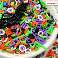 Batty Eyes Halloween Mix Fimo Fake Polymer Clay Sprinkles Bat Eyeballs Jimmies Funfetti Sprinkle
