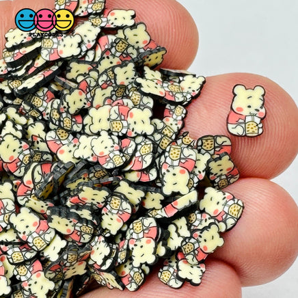 Cartoon Bear With Boba Drink 5Mm/10Mm Fake Clay Sprinkles Decoden Fimo Jimmies Playcode3 Llc