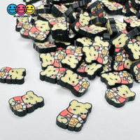 Cartoon Bear With Boba Drink 5Mm/10Mm Fake Clay Sprinkles Decoden Fimo Jimmies Playcode3 Llc