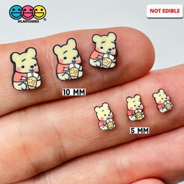 Cartoon Bear With Boba Drink 5Mm/10Mm Fake Clay Sprinkles Decoden Fimo Jimmies Playcode3 Llc