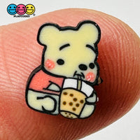 Cartoon Bear With Boba Drink 5Mm/10Mm Fake Clay Sprinkles Decoden Fimo Jimmies Playcode3 Llc