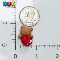 Bear Heart Flat-Back Charms Valentine’s Day Holiday Cute Red Kawaii Slime Supplies Fake Bake Cabochons Decoden 10 pcs