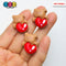Bear Heart Flat-Back Charms Valentine’s Day Holiday Cute Red Kawaii Slime Supplies Fake Bake Cabochons Decoden 10 pcs