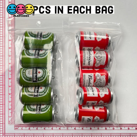 Beer Cans Miniatures Charms W/hooks Beers Can Cabochons 2 Types 5Pcs Charm
