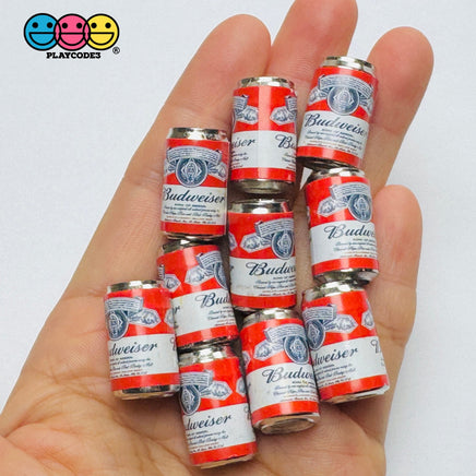 Beer Cans Miniature Can Dollhouse Fake Beers Mini Can Charm Cabochons 8 or 10 pcs budweiser 10pcs Charm