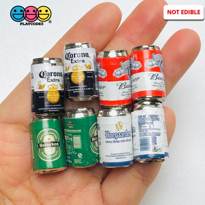 Beer Cans Miniature Can Dollhouse Fake Beers Mini Can Charm Cabochons 8 or 10 pcs mixed 8pcs Charm