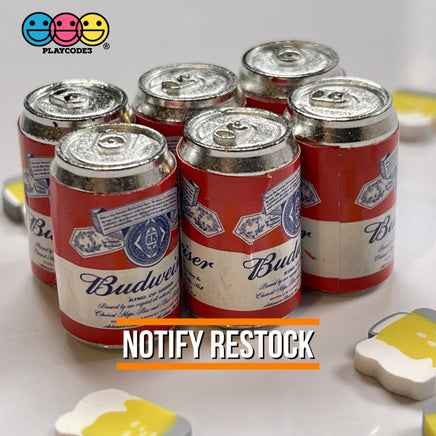 Beer Cans Miniature Can Dollhouse Fake Beers Mini Charm Cabochons 10 Pcs Budweiser (10Pcs)