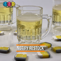 Beer Glass Mug Mini Charm With Holes Miniature Realistic Cabochons Fake Food 5 Pcs