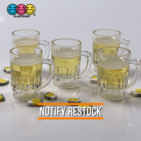 Beer Glass Mug Mini Charm With Holes Miniature Realistic Cabochons Fake Food 5 Pcs