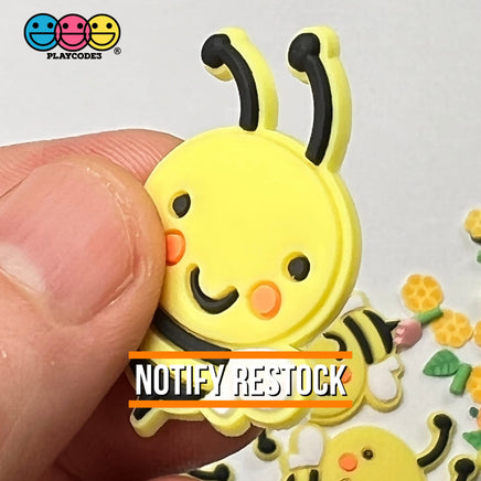 Bees Soft Bendable Flatback Charms Cabochons Flowers 10Pcs Charm