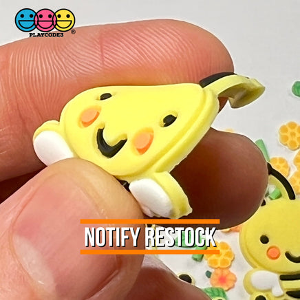 Bees Soft Bendable Flatback Charms Cabochons Flowers 10Pcs Charm