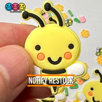 Bees Soft Bendable Flatback Charms Cabochons Flowers 10Pcs Charm