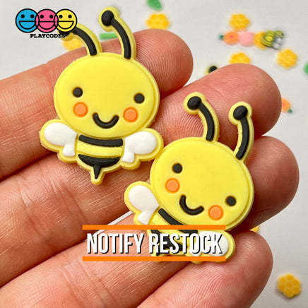 Bees Soft Bendable Flatback Charms Cabochons Flowers 10Pcs Charm