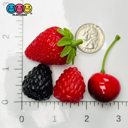 Berries Strawberry FAKE NOT EDIBLE Strawberries Raspberry Blackberry Cherry Fake Fruit Charms - Fake Food