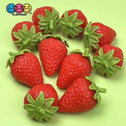 Berries Strawberries Raspberries Blackberries Cherries Realistic Fake Fruit Charms Cabochon Charm